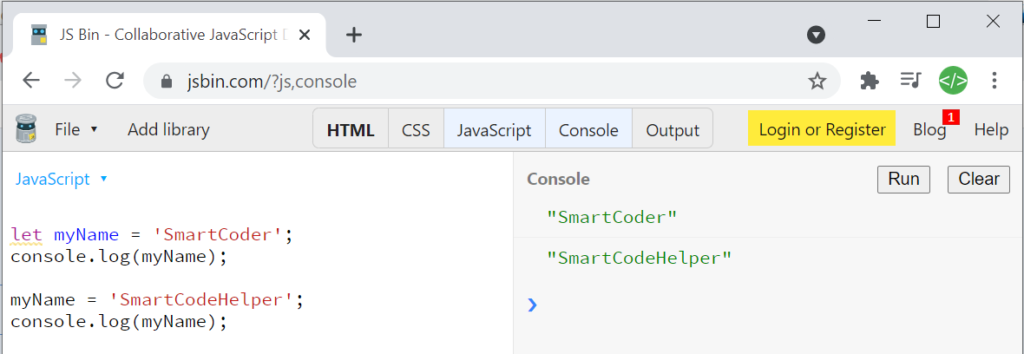 JavaScript Online Editor - Run, Test, Debug JS Codes