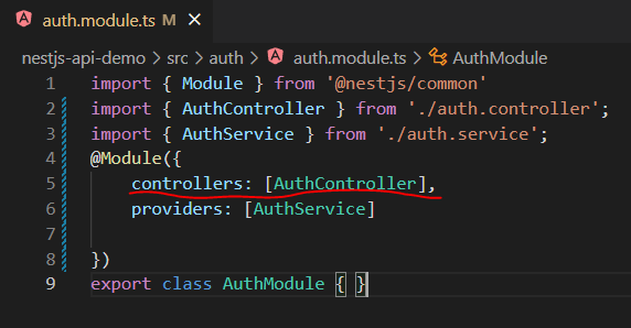 nest js : Adding the controller to the module