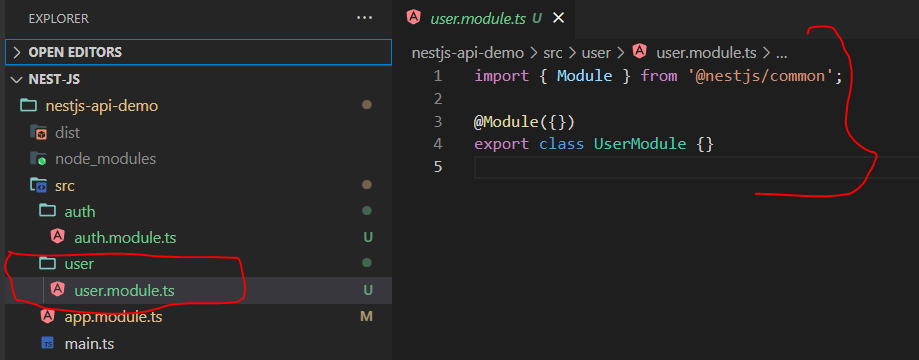 Creating a new module in Nest JS - Using Nest CLI command