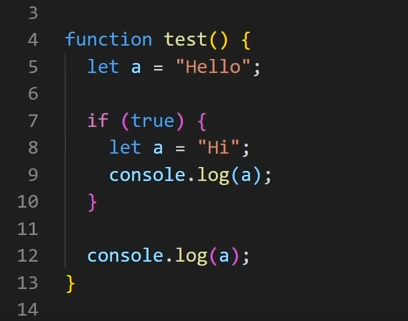 let and const were introduced in the ES6 version of Javascript. Which enables the variable shadowing.